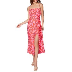 Lost + Wander Sweet Envie Midi Slip Dress red pink  large